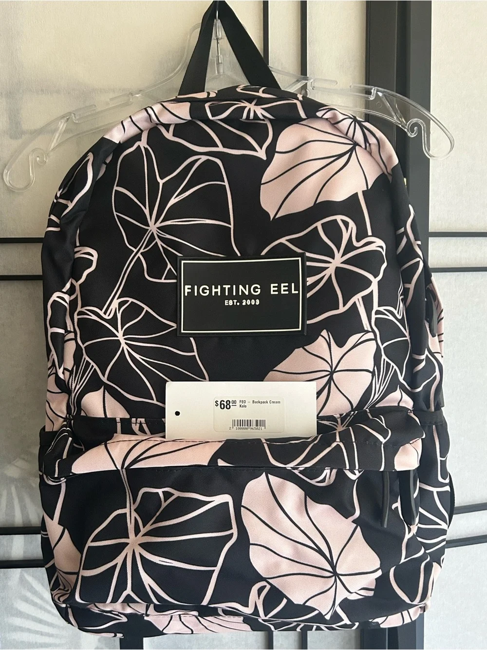 Fighting Eel Kalo Backpack Black with Blush Floral